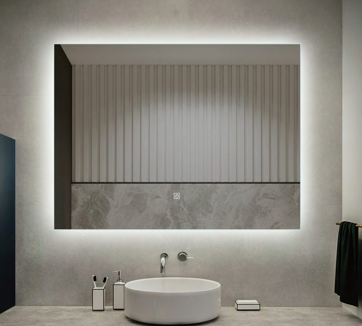 Frameless LED Bathroom Mirror, Backlit - JTBM-R08-Rectangle