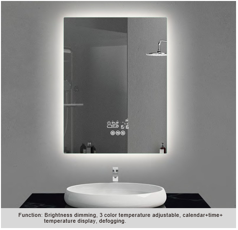 Frameless LED Bathroom Mirror, Backlit - JTSM-R06-Rectangle